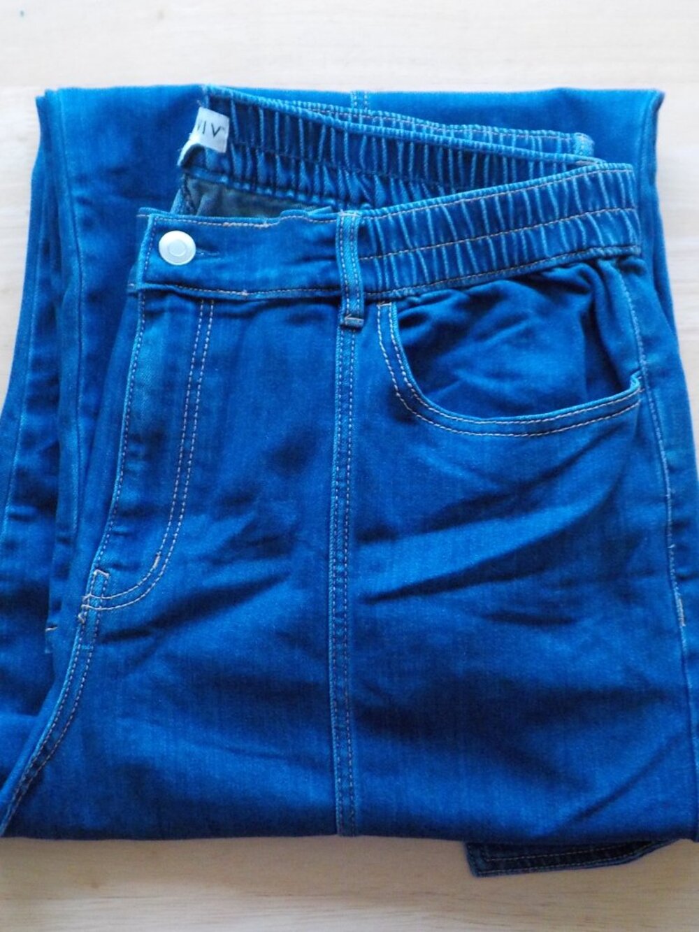 Ava & Viv Jeans - Size 18 - Blue Cargo Wide Leg Zip Elastic (2617)